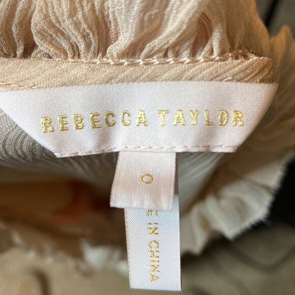 Rebecca Taylor Silk Keyhole Mini Dress Blush pink Long Sleeve Size 0 - Picture 10 of 12